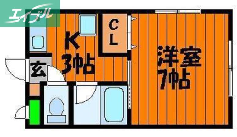 MSD津島東(1K/2階)の間取り写真