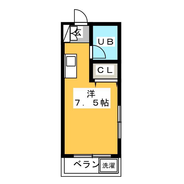 レモンハウス多摩川(ワンルーム/3階)の間取り写真