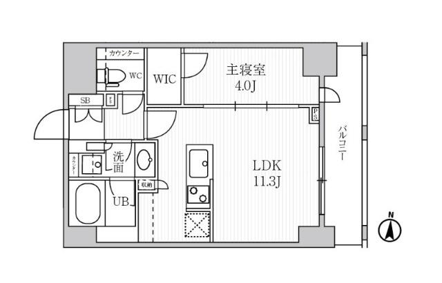 シーズンフラッツ菊川(1LDK/10階)の間取り写真
