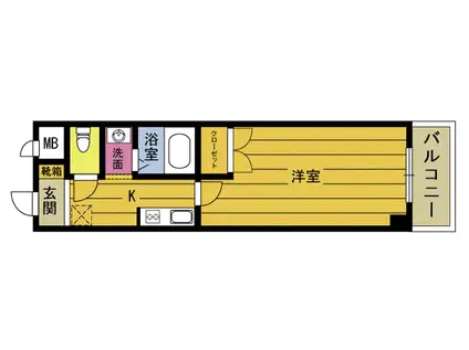 トリニティー(1K/4階)の間取り写真