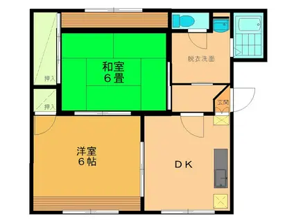 アークガーデン酒蓋D(2DK/2階)の間取り写真