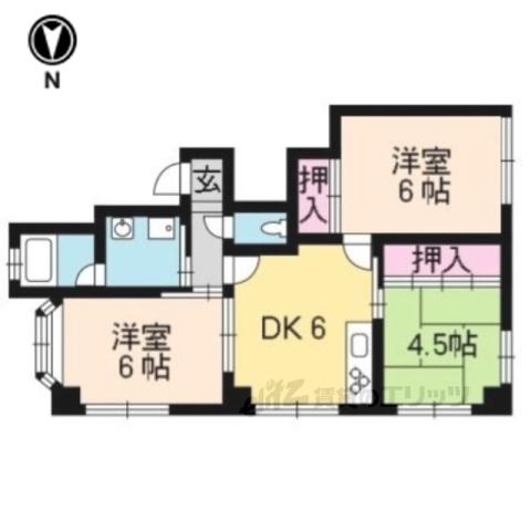 フレスコ小倉ハイツ(3DK/2階)の間取り写真