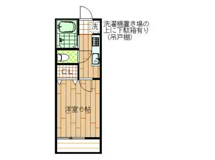 ラ・レジデンスプレリュード(1K/1階)の間取り写真