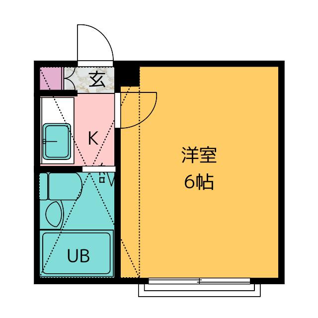 プレステージ平塚(1K/2階)の間取り写真