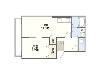 コンフォート21(1LDK/1階)の間取り写真