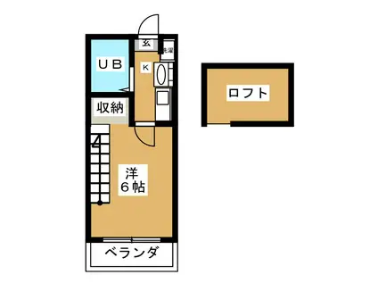 ヴィレッタ戸塚(1K/1階)の間取り写真