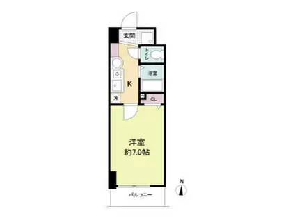 エスリードコート難波ウエスト(1K/1階)の間取り写真