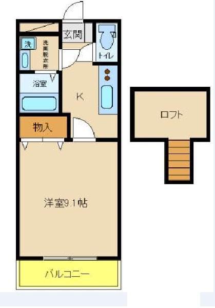 パレスシーサイド(1K/1階)の間取り写真