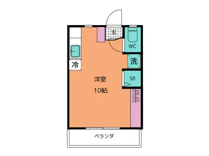 グリーンリーブス浅葉(ワンルーム/2階)の間取り写真