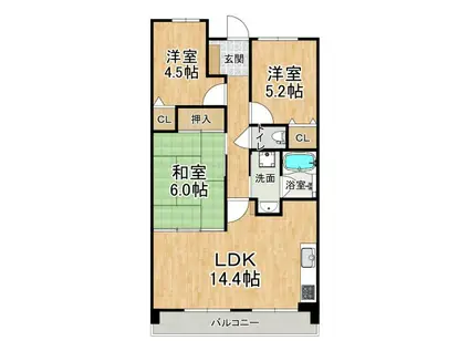 アプリーレ垂水(3LDK/8階)の間取り写真