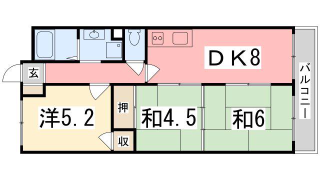 リゾティ英賀保(3LDK/3階)の間取り写真