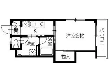 コーポ・ライオン(1K/1階)の間取り写真