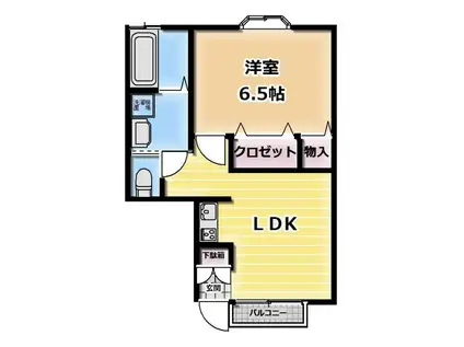 BELLA CASA住ケ谷(1LDK/1階)の間取り写真