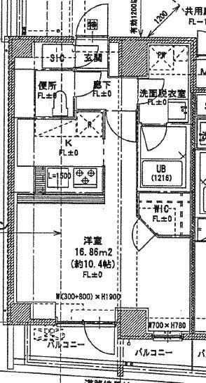 SYMPHONY FLAT(1K/7階)の間取り写真