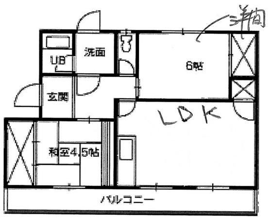 コンフォール操風(2LDK/3階)の間取り写真