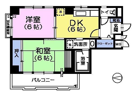 サンナップコート(2DK/3階)の間取り写真