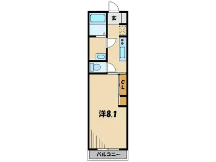 リブリ・ヴィヴェンテ(1K/1階)の間取り写真