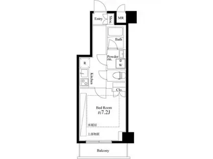 ARTECASA ALIVIE 綾瀬(1K/4階)の間取り写真