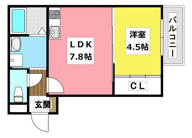 エテルナコート総持寺(1LDK/2階)の間取り写真