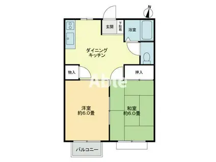 フォブールホロニック A棟(2DK/2階)の間取り写真