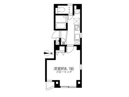 ORITO S・S(1K/3階)の間取り写真