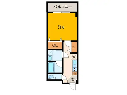 ノースカントリ-(1K/2階)の間取り写真