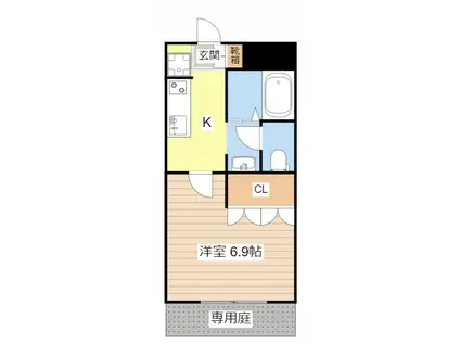 近江鉄道本線 高宮駅(滋賀) 徒歩15分 2階建 築20年(1K/1階)の間取り写真