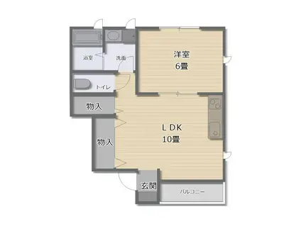 ベラッジオB(1LDK/1階)の間取り写真