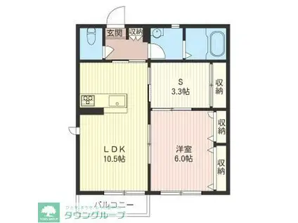 フィオーレ グランデ(1SLDK/1階)の間取り写真