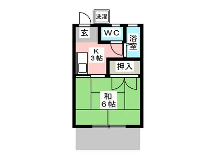 ロイヤルシティ天ヵ須賀(1K/2階)の間取り写真