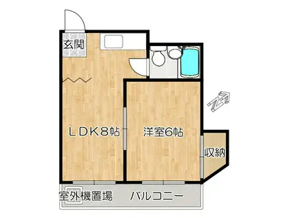 水入マンション(1LDK/4階)の間取り写真