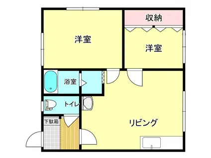 ハイツひまわり(2LDK/1階)の間取り写真