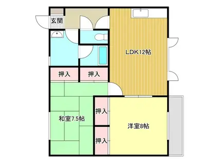 メゾンソレイユ(2LDK/1階)の間取り写真