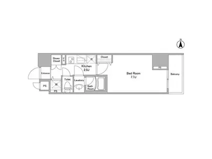 BPRレジデンス西早稲田(1K/7階)の間取り写真