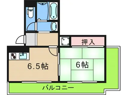 喜田マンション(1DK/4階)の間取り写真