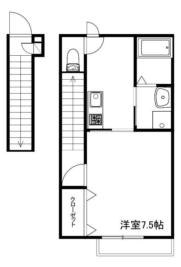 MERIDIES(1K/2階)の間取り写真