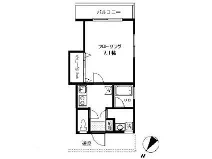 コーポやまざき(1K/1階)の間取り写真