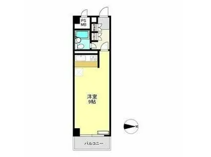 ライオンズマンション中央(ワンルーム/8階)の間取り写真