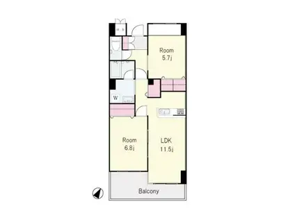 サンブリッジ(2LDK/5階)の間取り写真