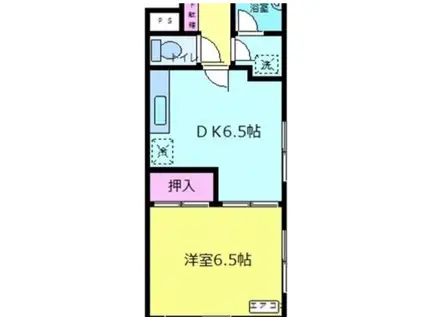 イマージュII(1DK/2階)の間取り写真