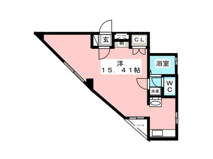 プレステージ(ワンルーム/2階)の間取り写真