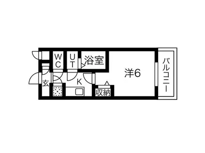 レジュールアッシュOSAKA新深江(1K/3階)の間取り写真