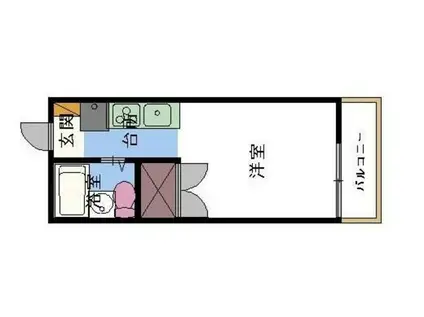 スターハイツ(ワンルーム/2階)の間取り写真