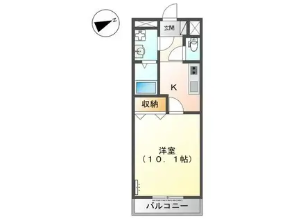 ル・ヴァンデスト(1K/1階)の間取り写真