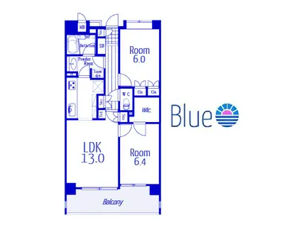 ルリエ大船(2LDK/2階)の間取り写真