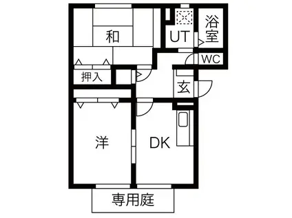 グリーンハイツA・B棟(2DK/1階)の間取り写真