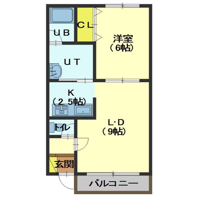 ハイツふきのとうNO.7(1LDK/2階)の間取り写真