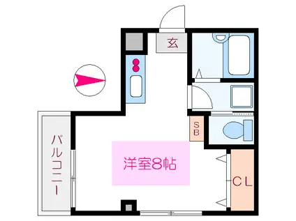 第二カシオマンション(ワンルーム/3階)の間取り写真