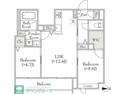 ベレオ三軒茶屋(2LDK/3階)の間取り写真