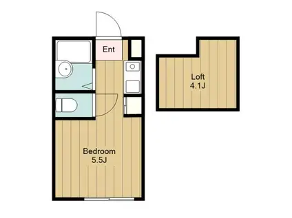 ルミエールコートII(1K/2階)の間取り写真